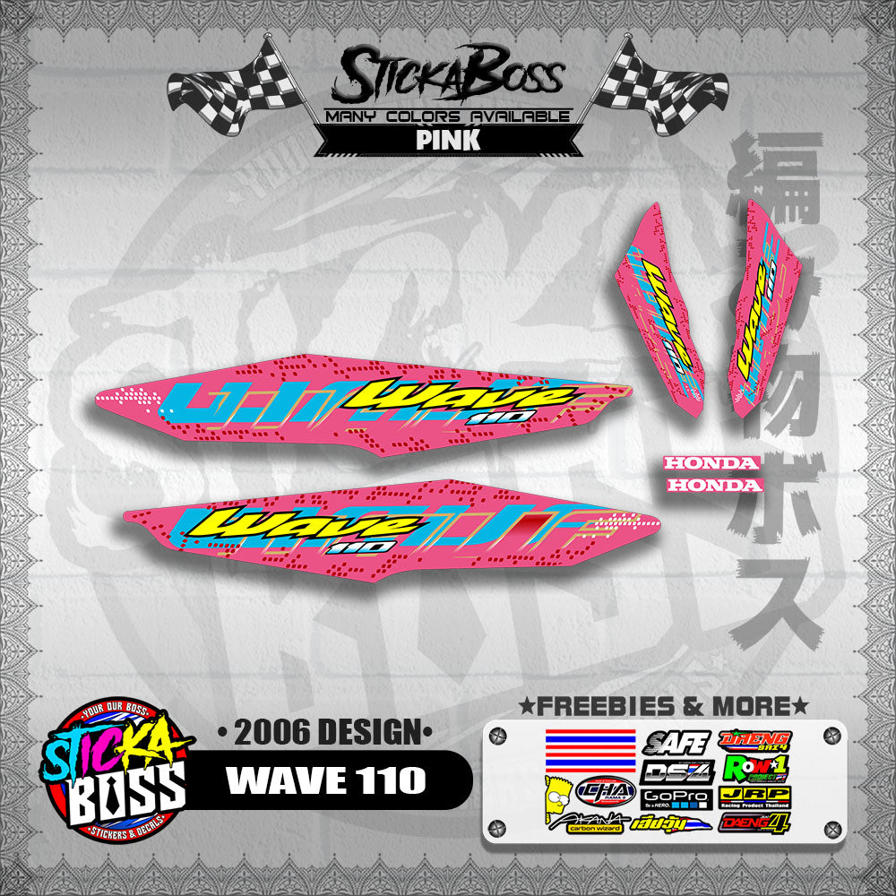 WAVE 110 DECALS ( 2006 DESIGN )【WITH FREEBIES】