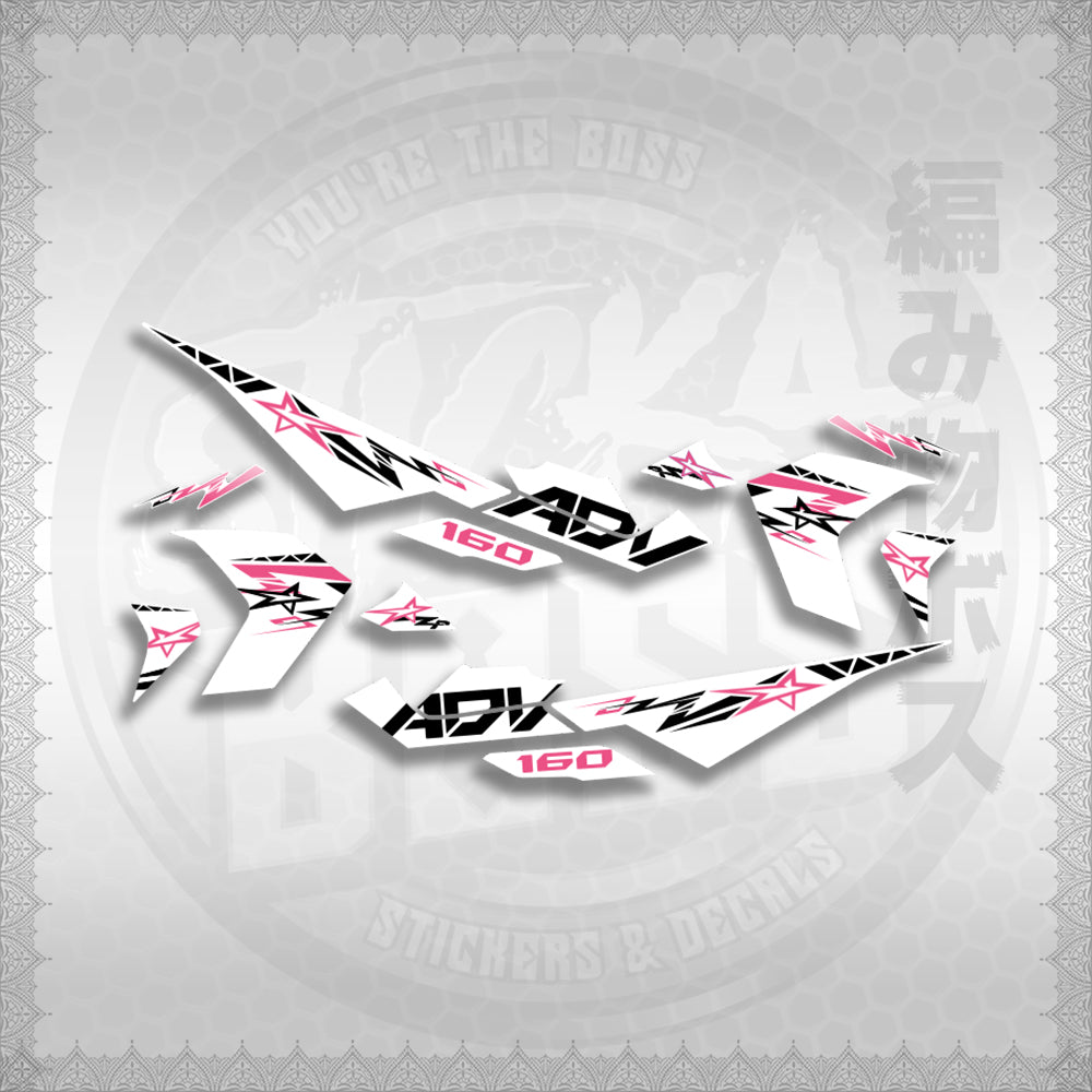 STICKER DECALS for ADV 160 (ALXOMINFOWH) By STICKABOSS (SOFIE LAMINATED WATERPROOF)
