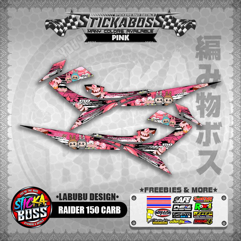 RAIDER 150 CARB STICKER DECALS ( LABUBU DESIGN )【WITH FREEBIES】