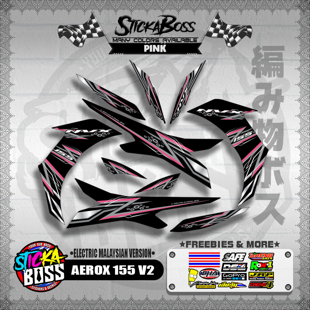 AEROX 155 V2 DECALS ( ELECTRIC MALAYSIAN VERSION )【WITH FREEBIES】
