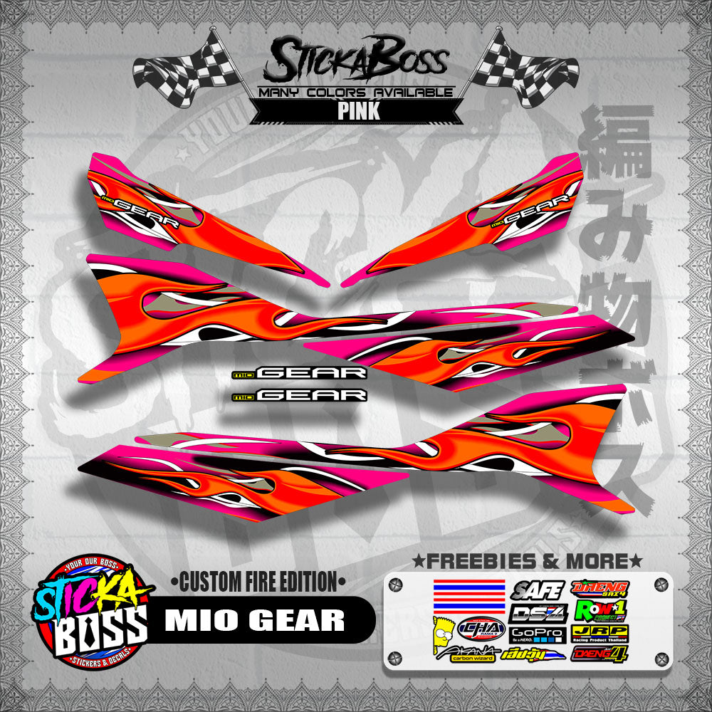 MIO GEAR DECALS ( CUSTOM FIRE EDITION )【WITH FREEBIES】
