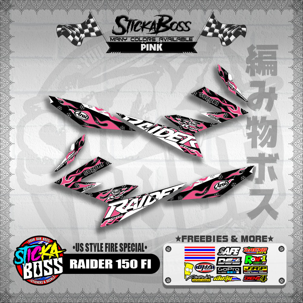 RAIDER 150 FI DECALS ( US STYLE FIRE SPECIAL )【WITH FREEBIES】