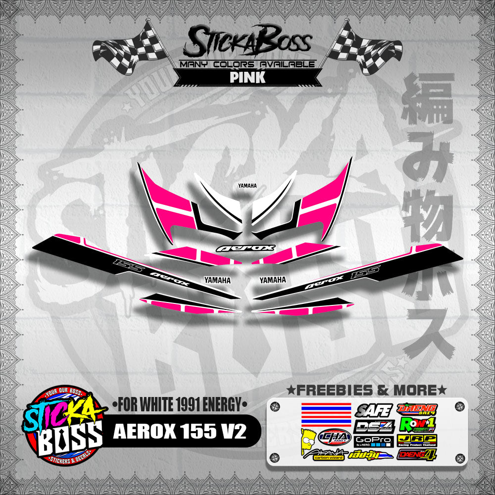 AEROX 155 V2 DECALS ( FOR WHITE 1991 ENERGY )【WITH FREEBIES】