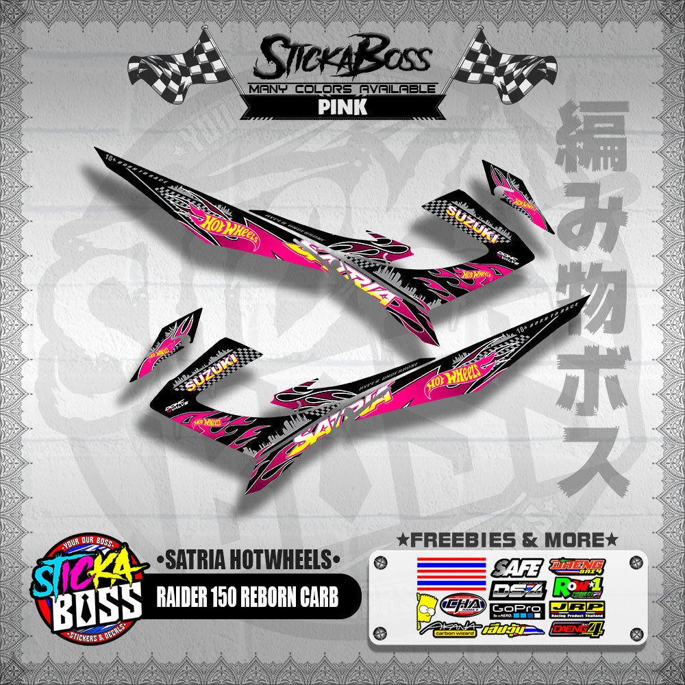 RAIDER 150 REBORN CARB DECALS ( SATRIA HOTWHEELS )【WITH FREEBIES】