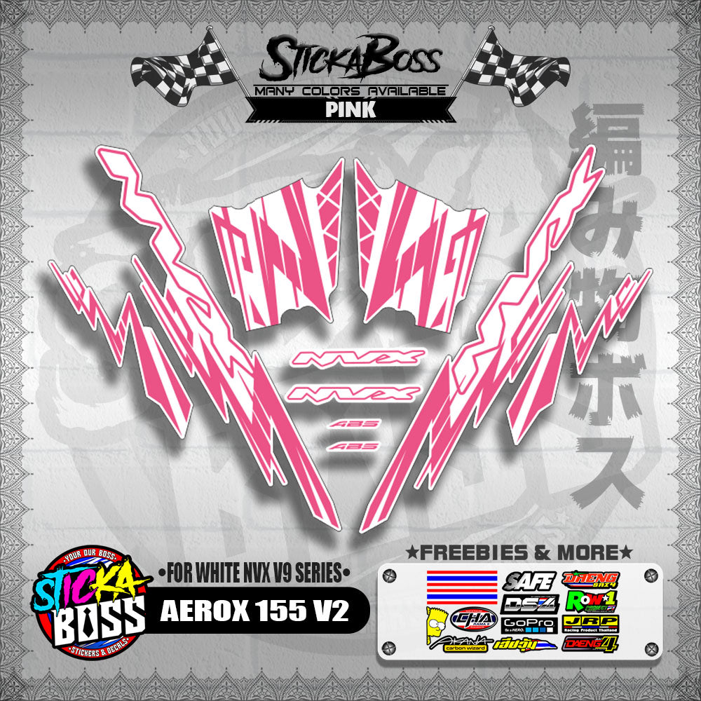 AEROX 155 V2 DECALS ( FOR WHITE NVX V9 SERIES )【WITH FREEBIES】