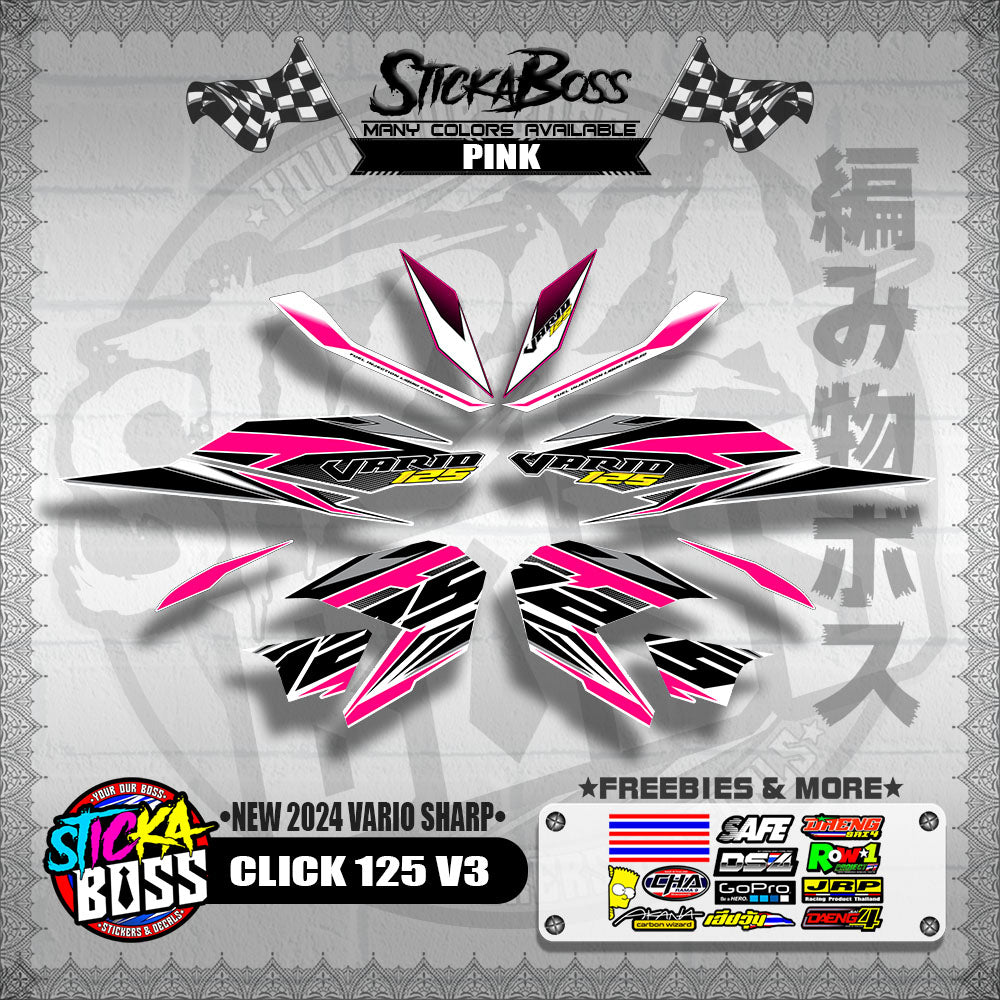 CLICK 125 V3 DECALS ( NEW 2024 VARIO SHARP )【WITH FREEBIES】