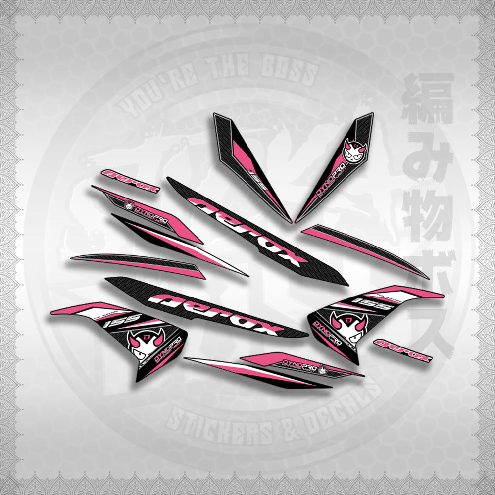 STICKER DECALS for AEROX 155 V1 (AV1DYPR) By STICKABOSS (SOFIE LAMINATED WATERPROOF)