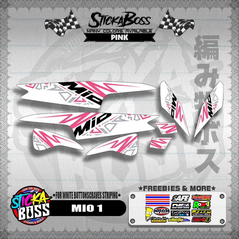 MIO 1 DECALS ( FOR WHITE BUTTONSCRAVES STRIPING )【WITH FREEBIES】