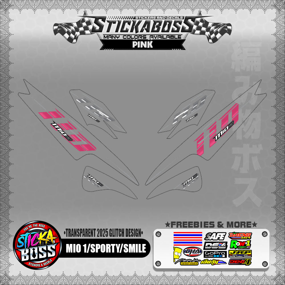 【PREMIUM UV PRINT】TRANSPARENT MIO 1/SPORTY /SMILE STICKER DECALS (2025 GLITCH DESIGN )