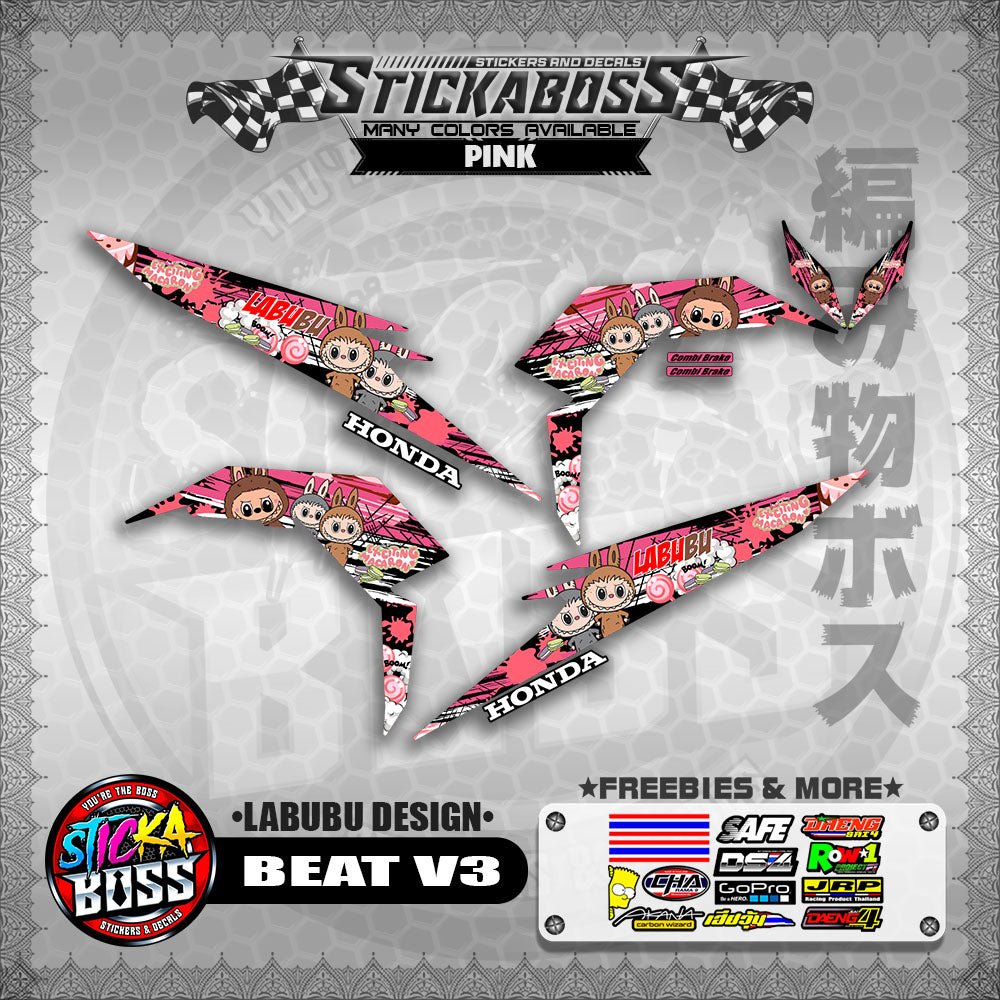 BEAT V3 STICKER DECALS ( LABUBU DESIGN )【WITH FREEBIES】