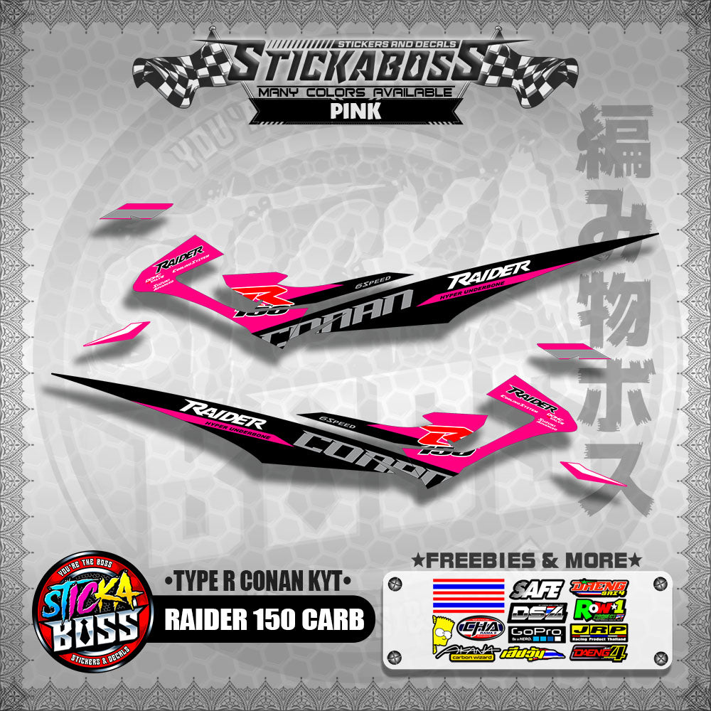RAIDER 150 CARB DECALS ( TYPE R CONAN KYT )【WITH FREEBIES】
