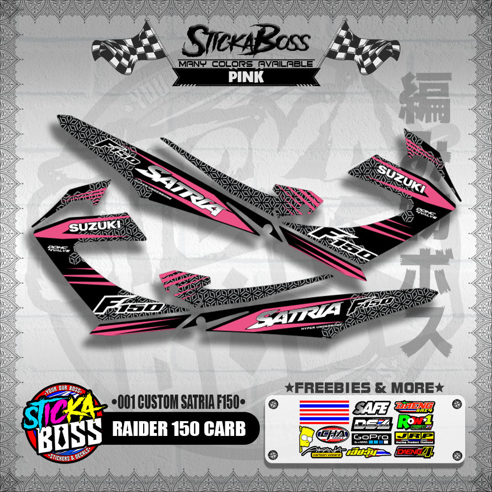 RAIDER 150 CARB DECALS ( 001 CUSTOM SATRIA F150 )【WITH FREEBIES】