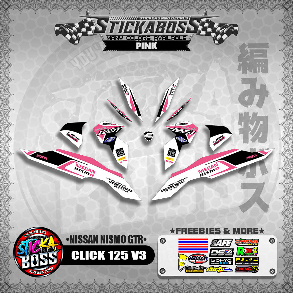 CLICK 125 V3 DECALS ( NISSAN NISMO GTR )【WITH FREEBIES】