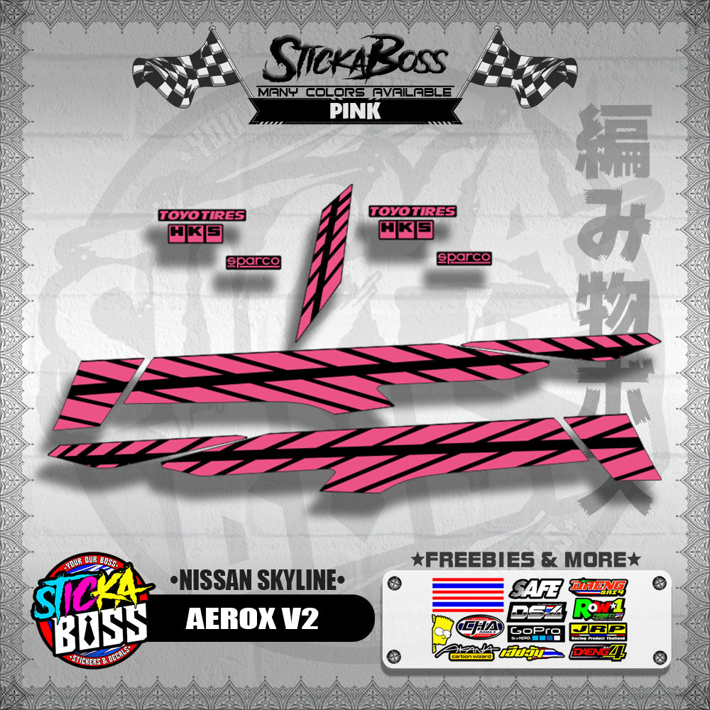 AEROX V2 DECALS ( NISSAN SKYLINE )【WITH FREEBIES】