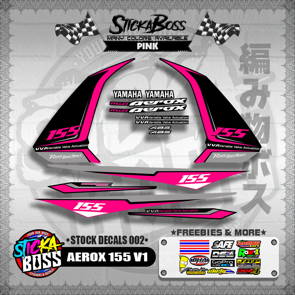 AEROX 155 V1 ( STOCK DECALS 002 )【WITH FREEBIES】