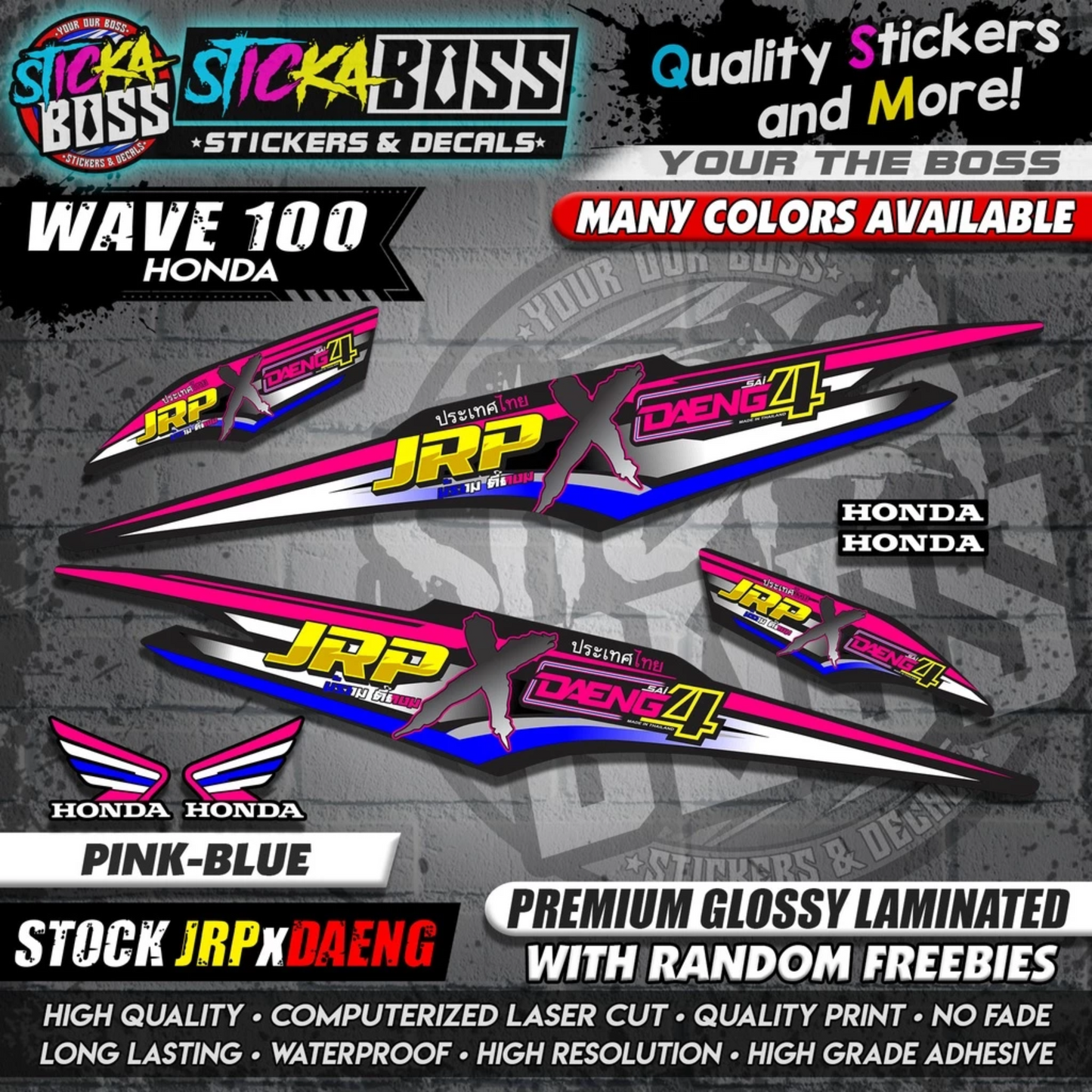 HONDA WAVE 100 Thai Decals ( Stock JRP x DAENG )【WITH FREEBIES】