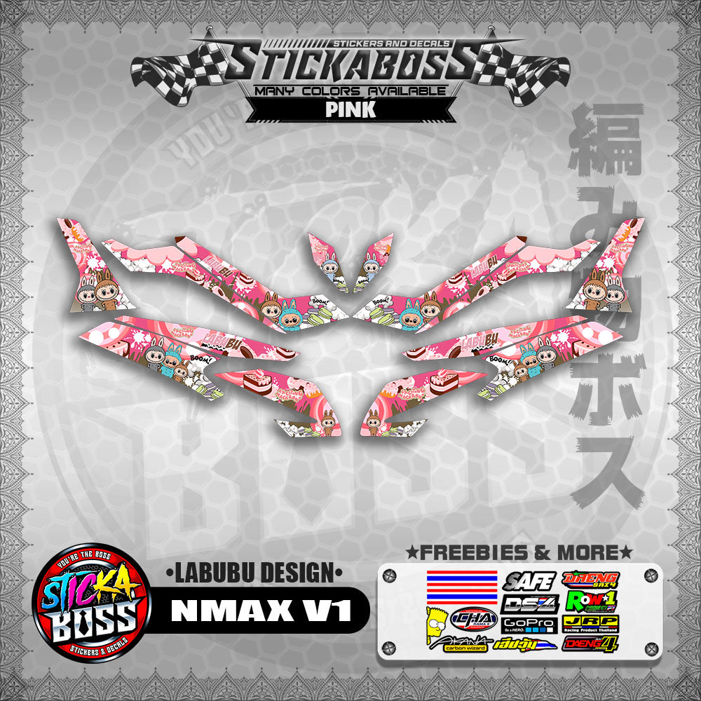 NMAX V1 STICKER DECALS ( LABUBU DESIGN )【WITH FREEBIES】