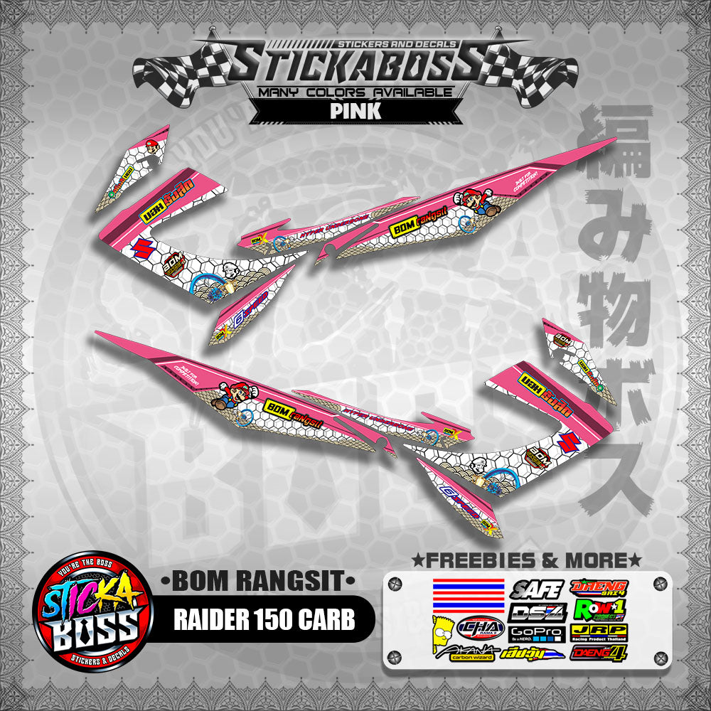 RAIDER 150 CARB INDO DECALS ( BOM RANGSIT )【WITH FREEBIES】