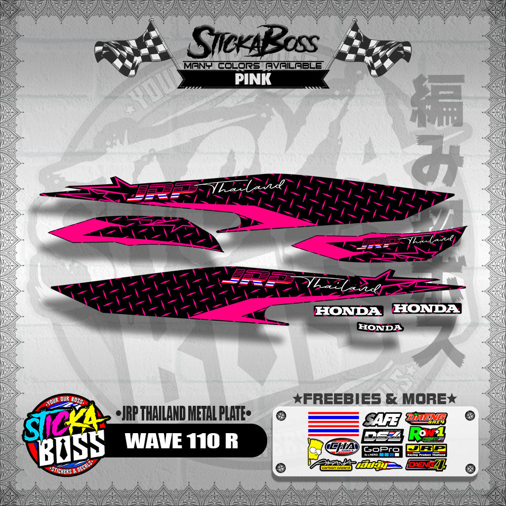 WAVE 110 R DECALS ( JRP THAILAND METAL PLATE )【WITH FREEBIES】
