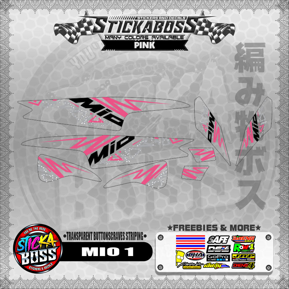 【PREMIUM UV PRINT】TRANSPARENT MIO 1 DECALS ( BUTTONSCRAVES STRIPING )【WITH FREEBIES】