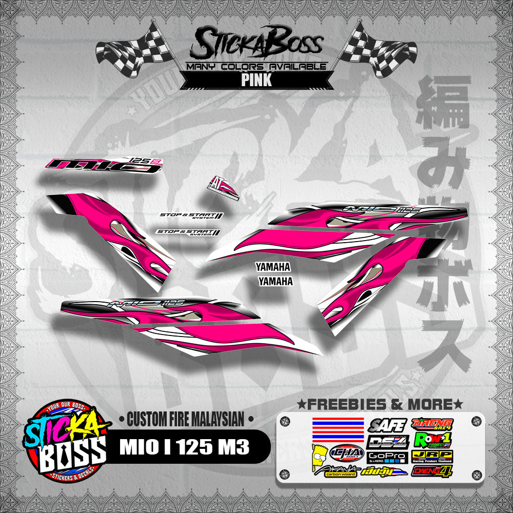 MIO I 125 M3 DECALS ( CUSTOM FIRE MALAYSIAN )【WITH FREEBIES】