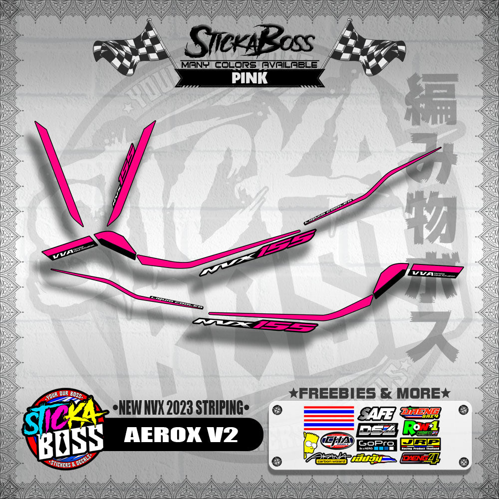 AEROX V2 MALAYSIAN DECALS ( NEW NVX 2023 STRIPING )【WITH FREEBIES】
