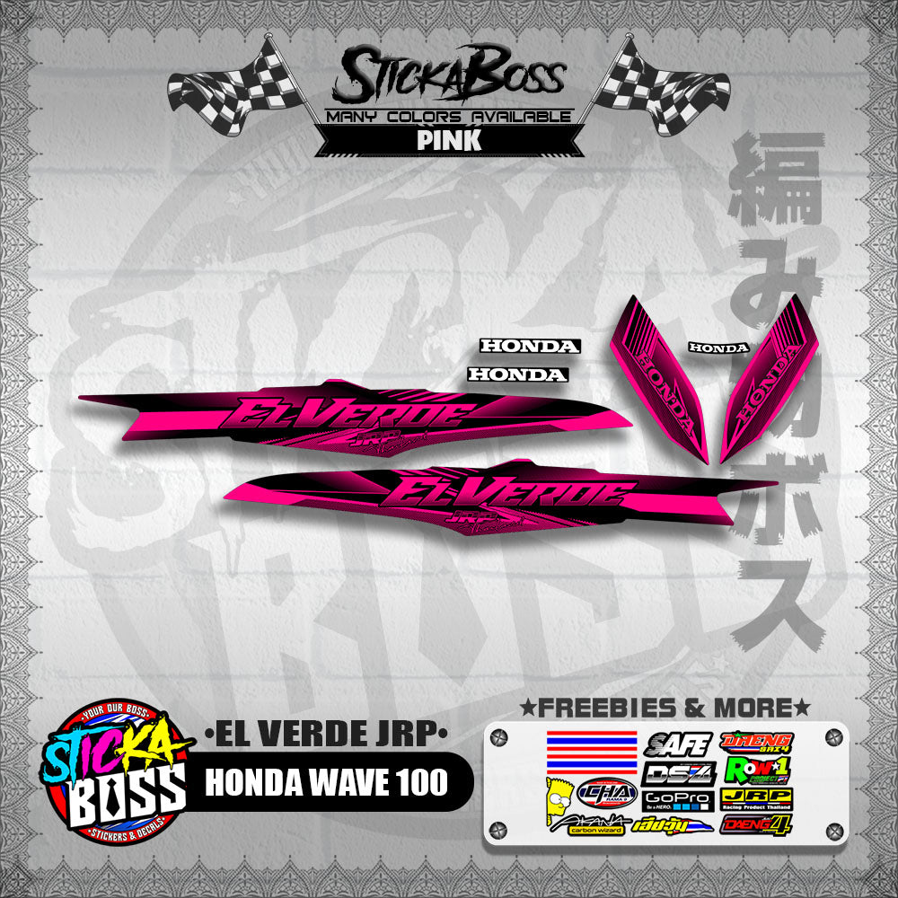 HONDA WAVE 100 DECALS ( EL VERDE JRP )【WITH FREEBIES】