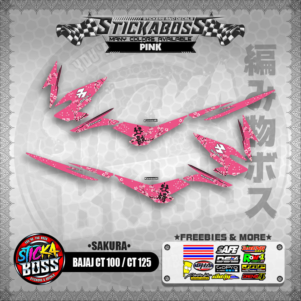 BAJAJ CT 100 / CT 125 STICKER DECALS ( SAKURA )【WITH FREEBIES】