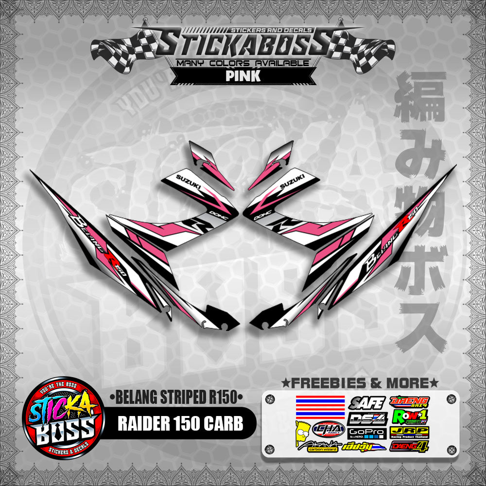 RAIDER 150 CARB STICKER DECALS ( BELANG STRIPED R150 )【WITH FREEBIES】