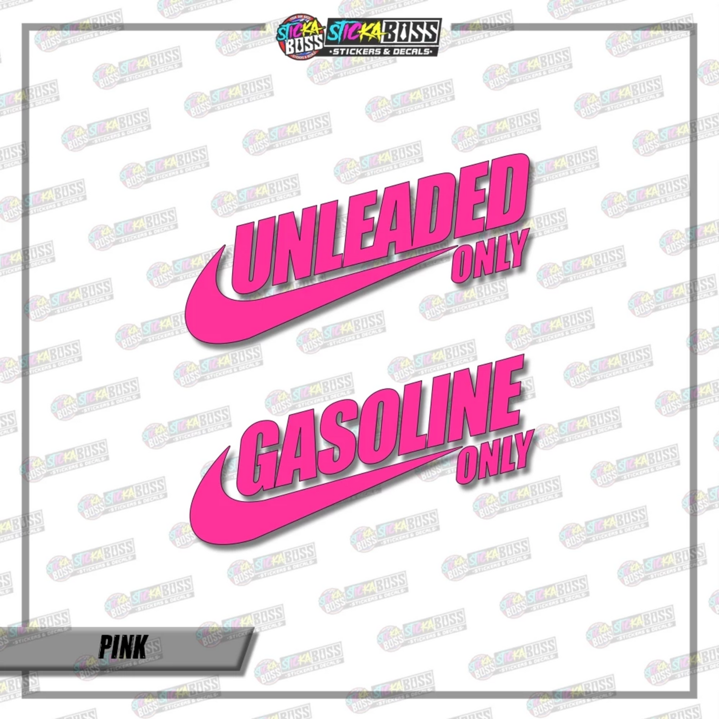 UNLEADED AND GASOLINE ( VINYL CUT-OUT STICKER DECALS )【Stickaboss】