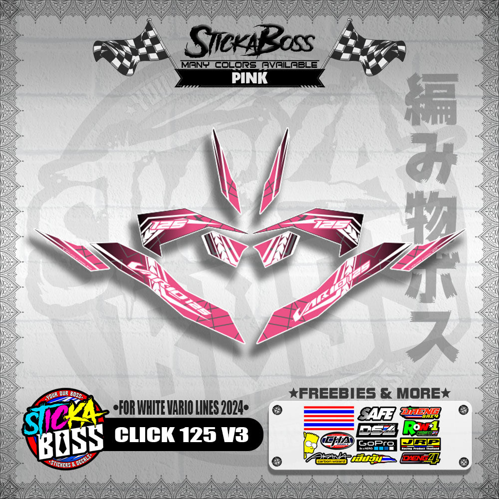 CLICK 125 V3 DECALS ( FOR WHITE VARIO LINES 2024 )【WITH FREEBIES】