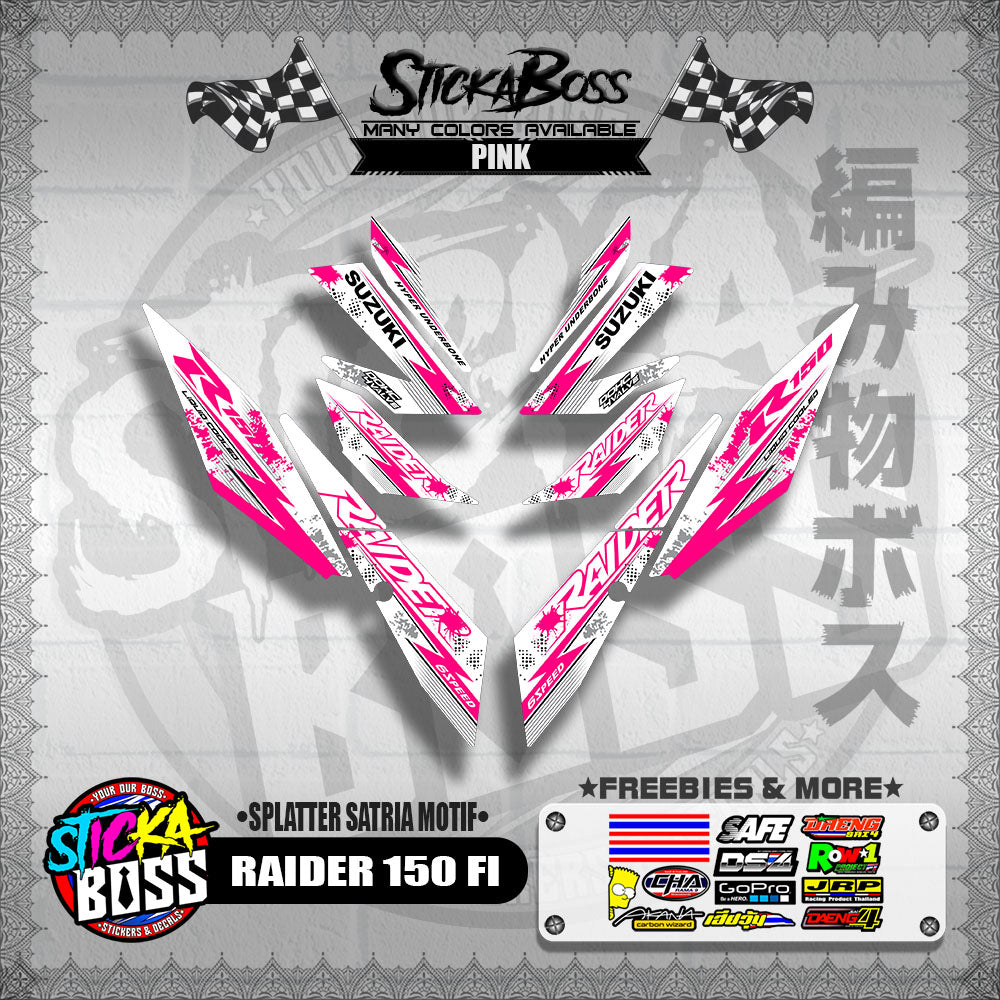 RAIDER 150 FI DECALS ( SPLATTER SATRIA MOTIF )【WITH FREEBIES】