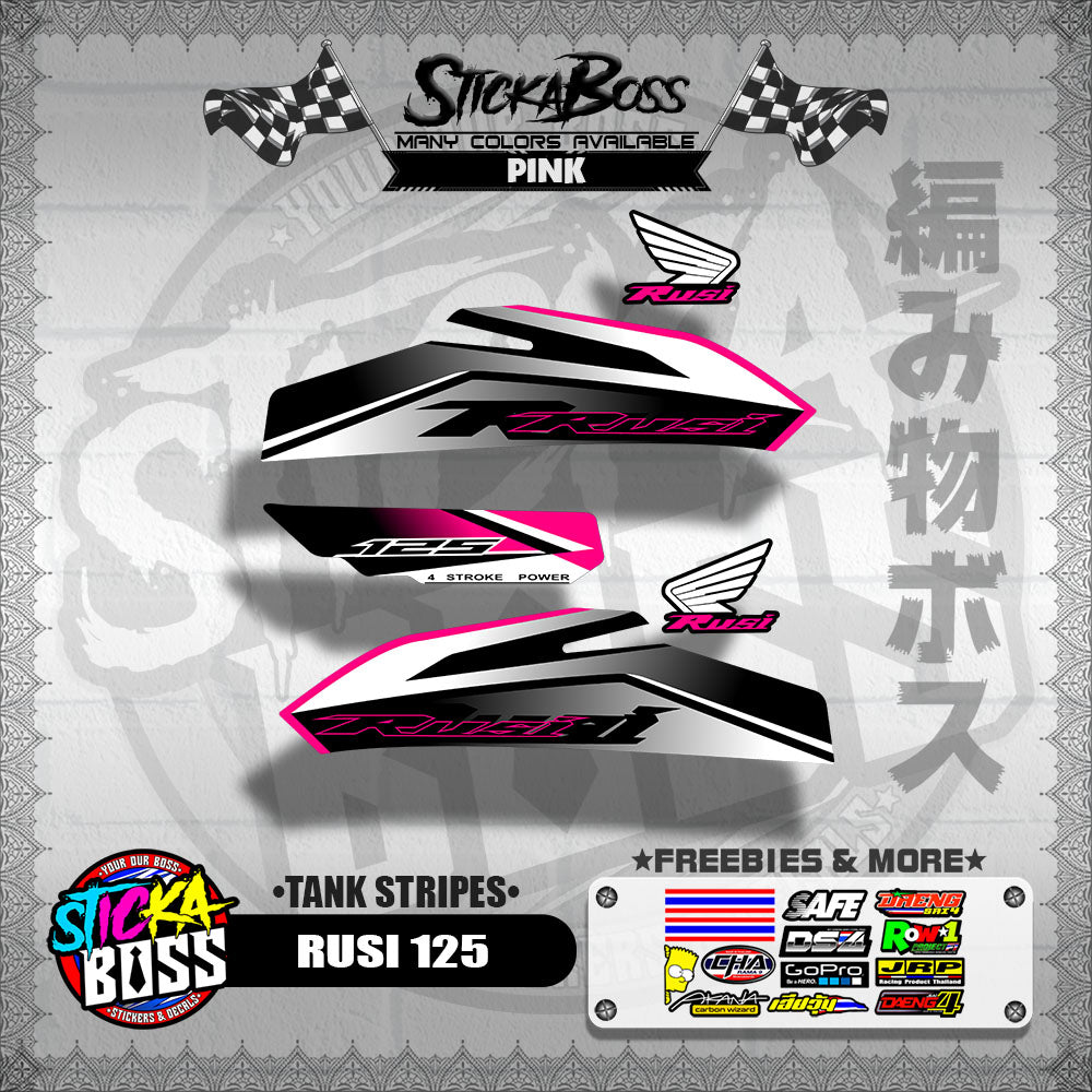 RUSI 125 DECALS ( TANK STRIPES )【WITH FREEBIES】