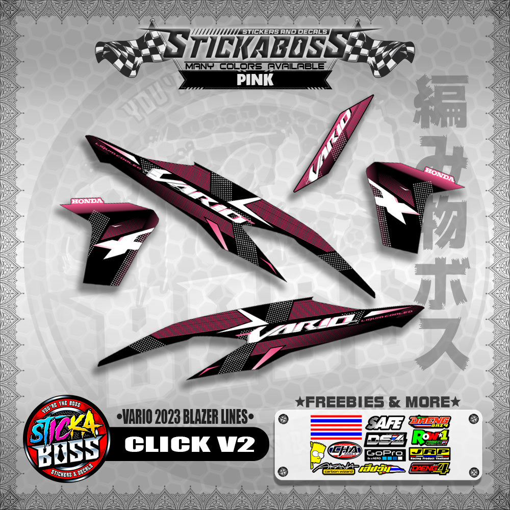 CLICK V2 STICKER DECALS ( VARIO 2023 BLAZER LINES )【WITH FREEBIES】