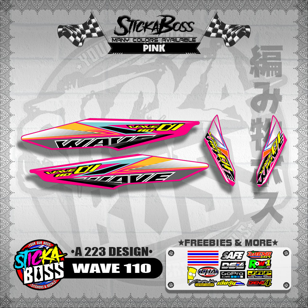 WAVE 110 DECALS ( A 223 DESIGN )【WITH FREEBIES】