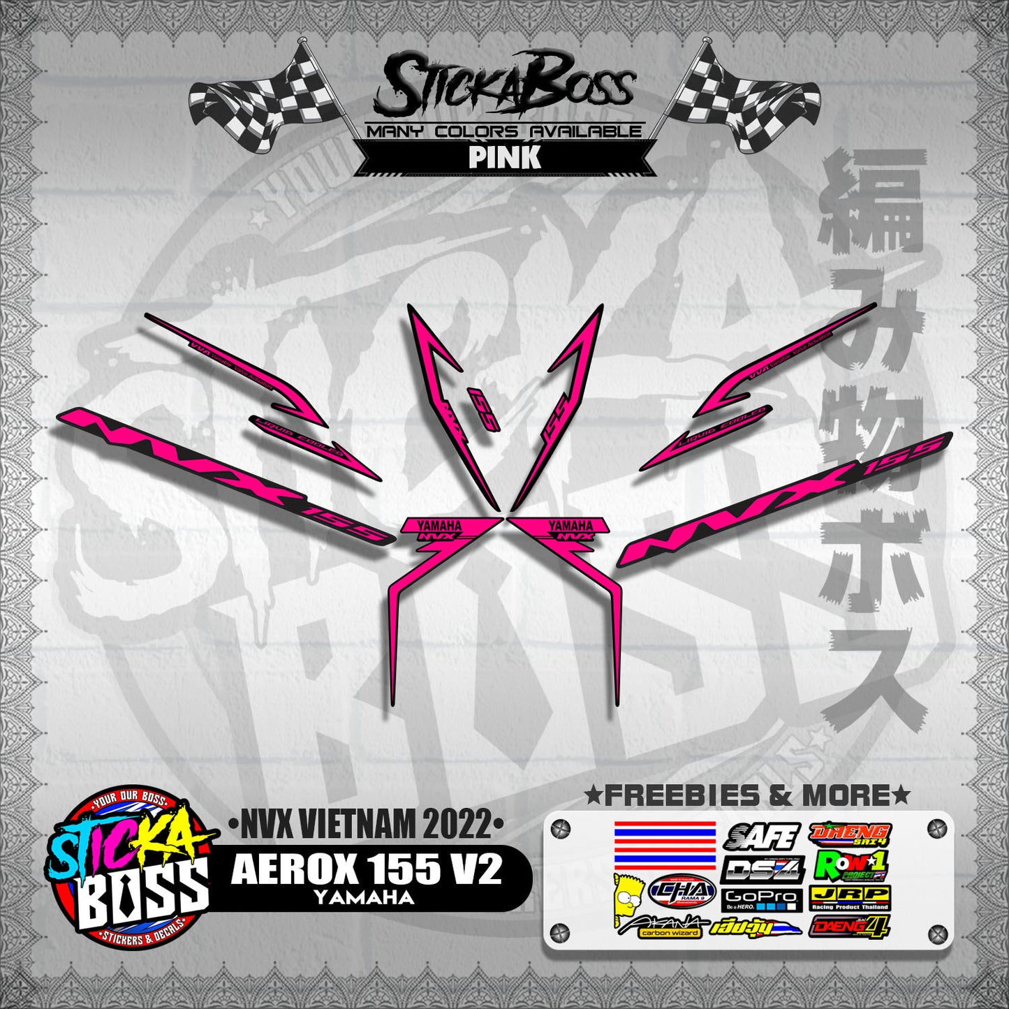 AEROX 155 V2 ( NVX VIETNAM 2022 DECALS )【WITH FREEBIES】