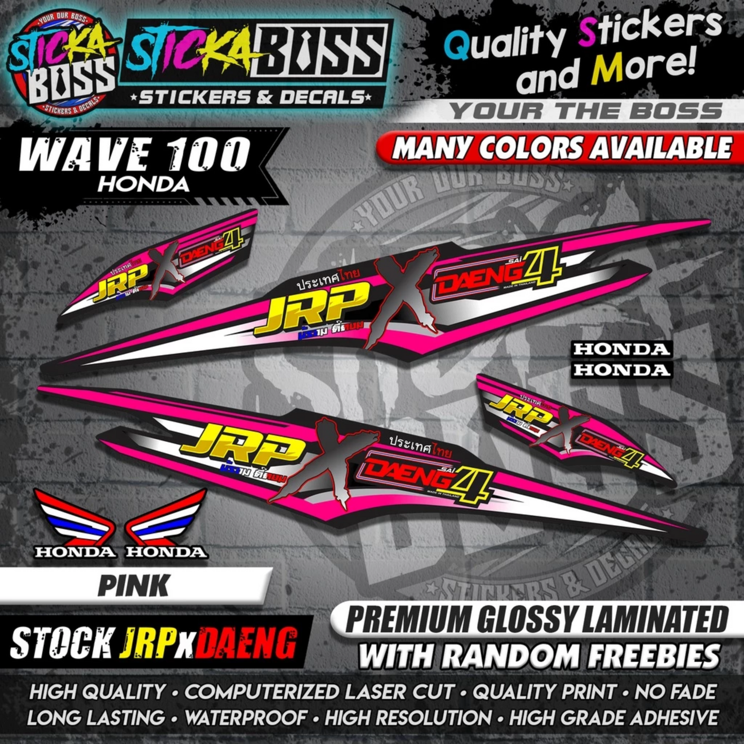 HONDA WAVE 100 Thai Decals ( Stock JRP x DAENG )【WITH FREEBIES】