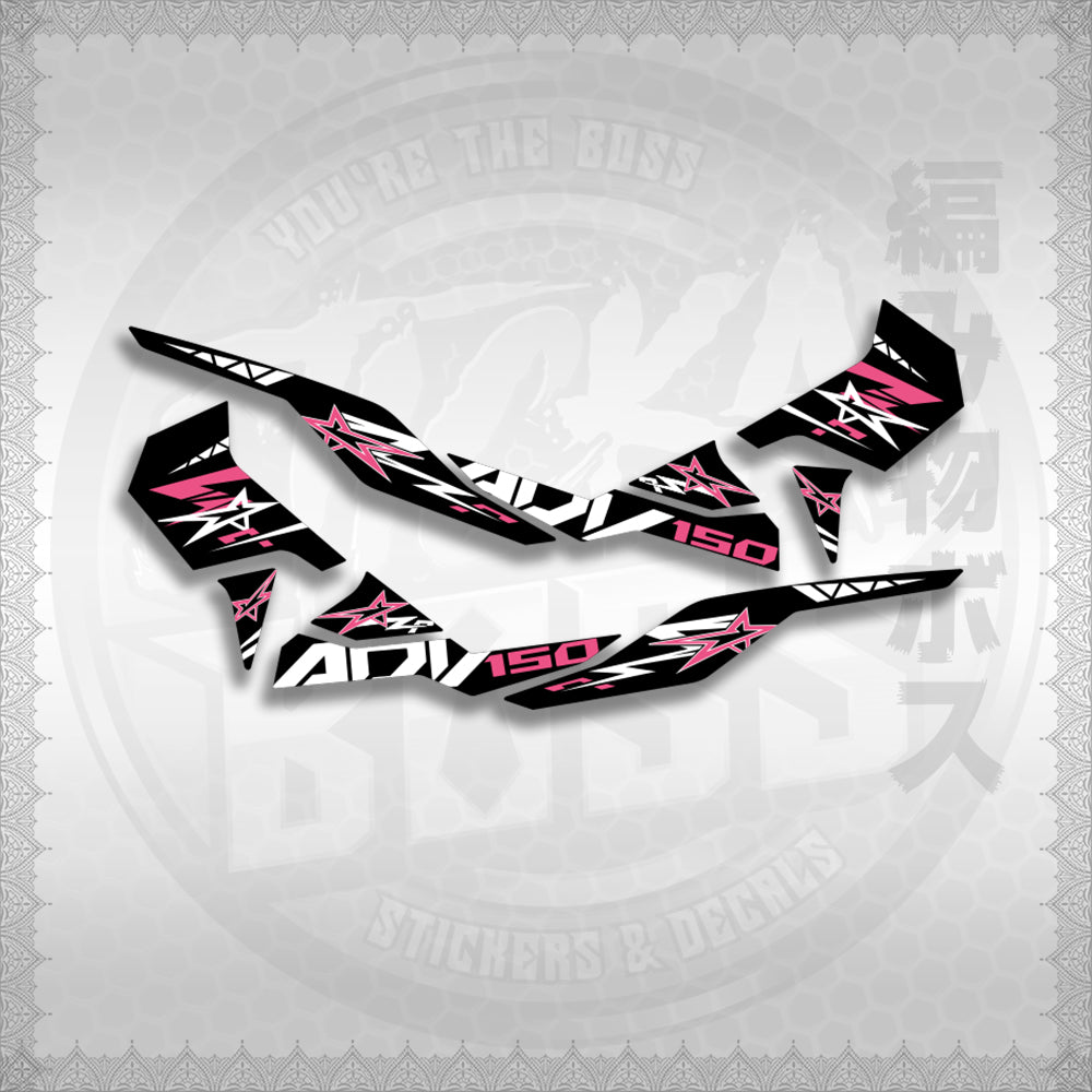 STICKER DECALS for ADV 150 (A150ALxOMIN) By STICKABOSS (SOFIE LAMINATED WATERPROOF)