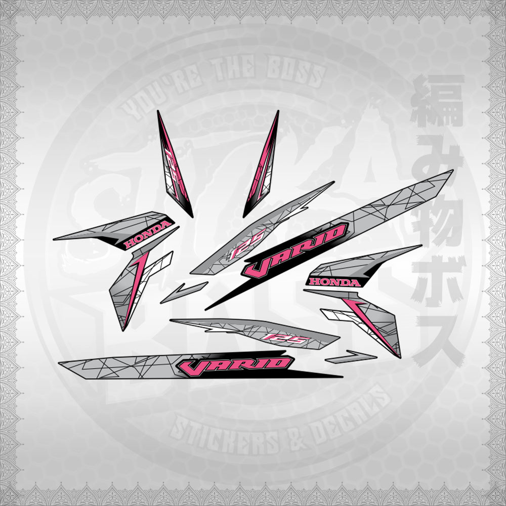 CLICK 125 V3 VARIO STYLIZED TEXT DESIGN STICKER DECALS By STICKABOSS (SOFIE LAMINATED WATERPROOF)