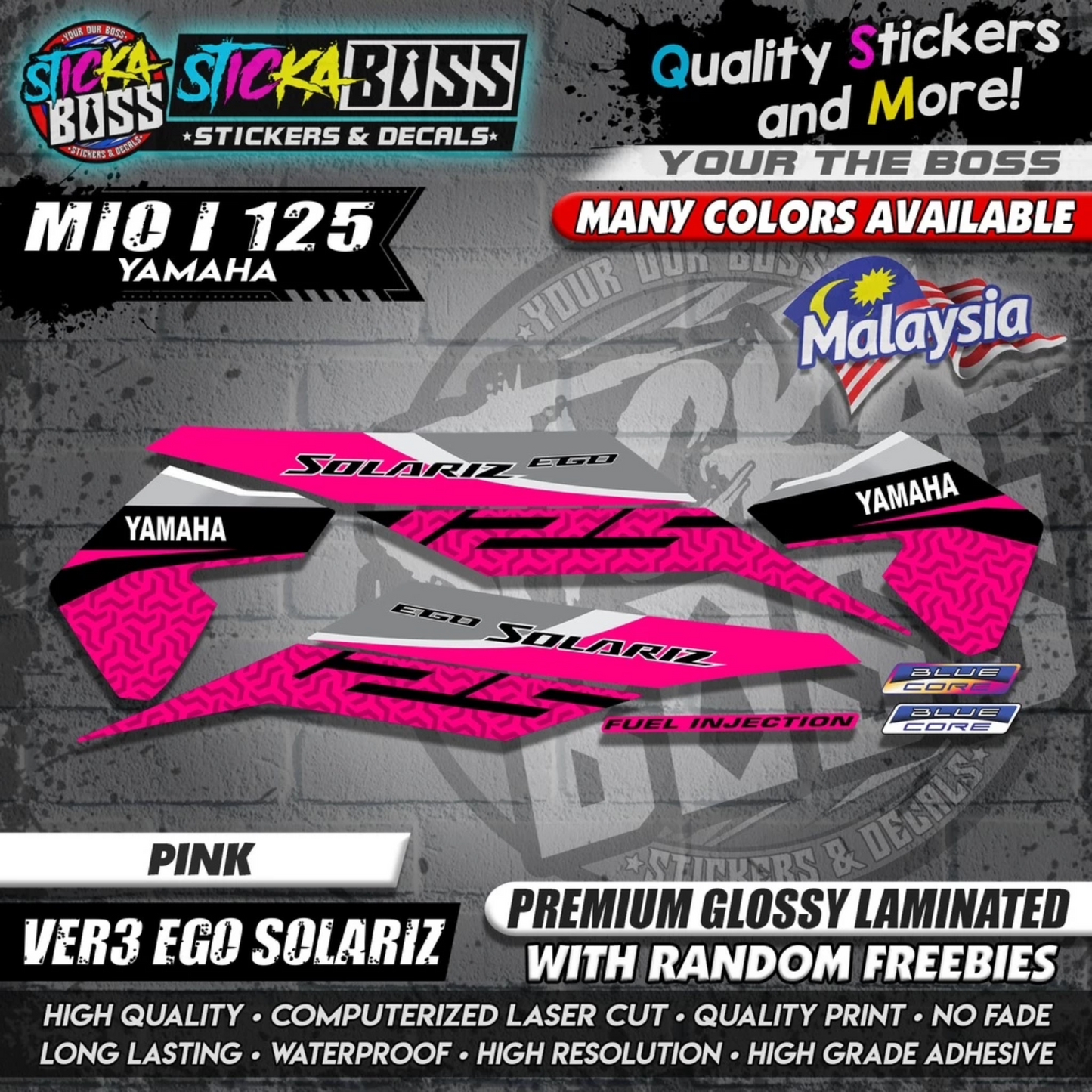 Mio i 125 Malaysian Decals ( Ver3 Ego Solariz )【WITH FREEBIES】Malaysia Concept