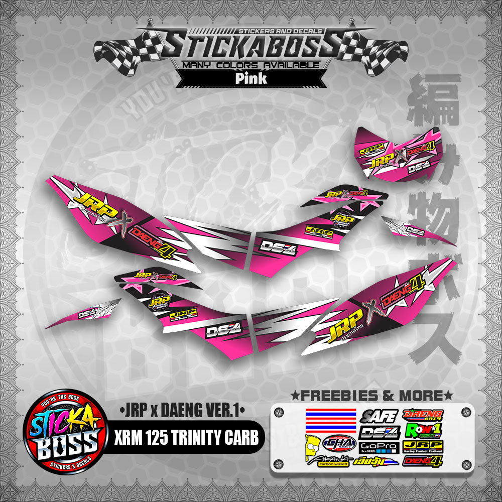 XRM 125 TRINITY CARB DECALS - (JRP x DAENG VER.1)【PREMIUM GLOSSY LAMINATED】