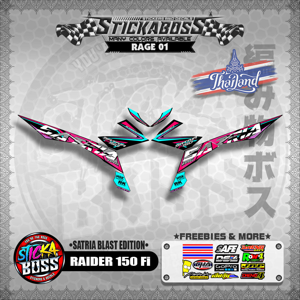 SUZUKI RAIDER 150 Fi Thai Decals ( Satria Blast Edition )【WITH FREEBIES】Thailand Concept