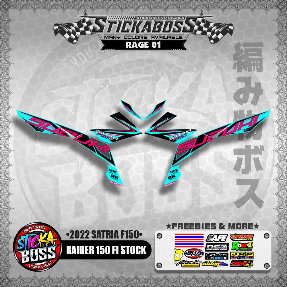 SUZUKI RAIDER 150 FI STOCK DECALS ( 2022 SATRIA F150 )【WITH FREEBIES】