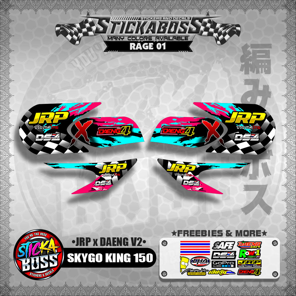SKYGO KING 150 DECALS RAGE EDITION ( JRP x DAENG V2 )【WITH FREEBIES】