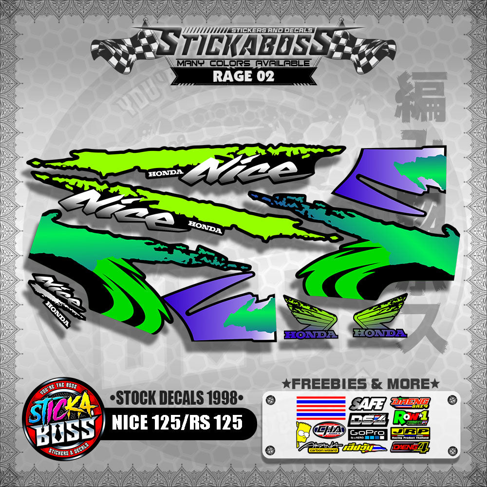 NICE 125 / RS 125 ( STOCK DECALS 1998 )【WITH FREEBIES】