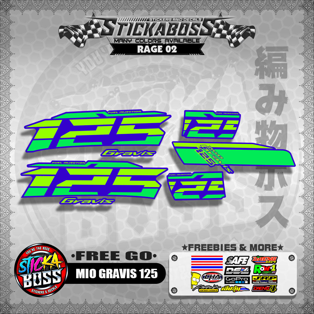 MIO GRAVIS 125 STOCK DECALS ( FREE GO )【WITH FREEBIES】