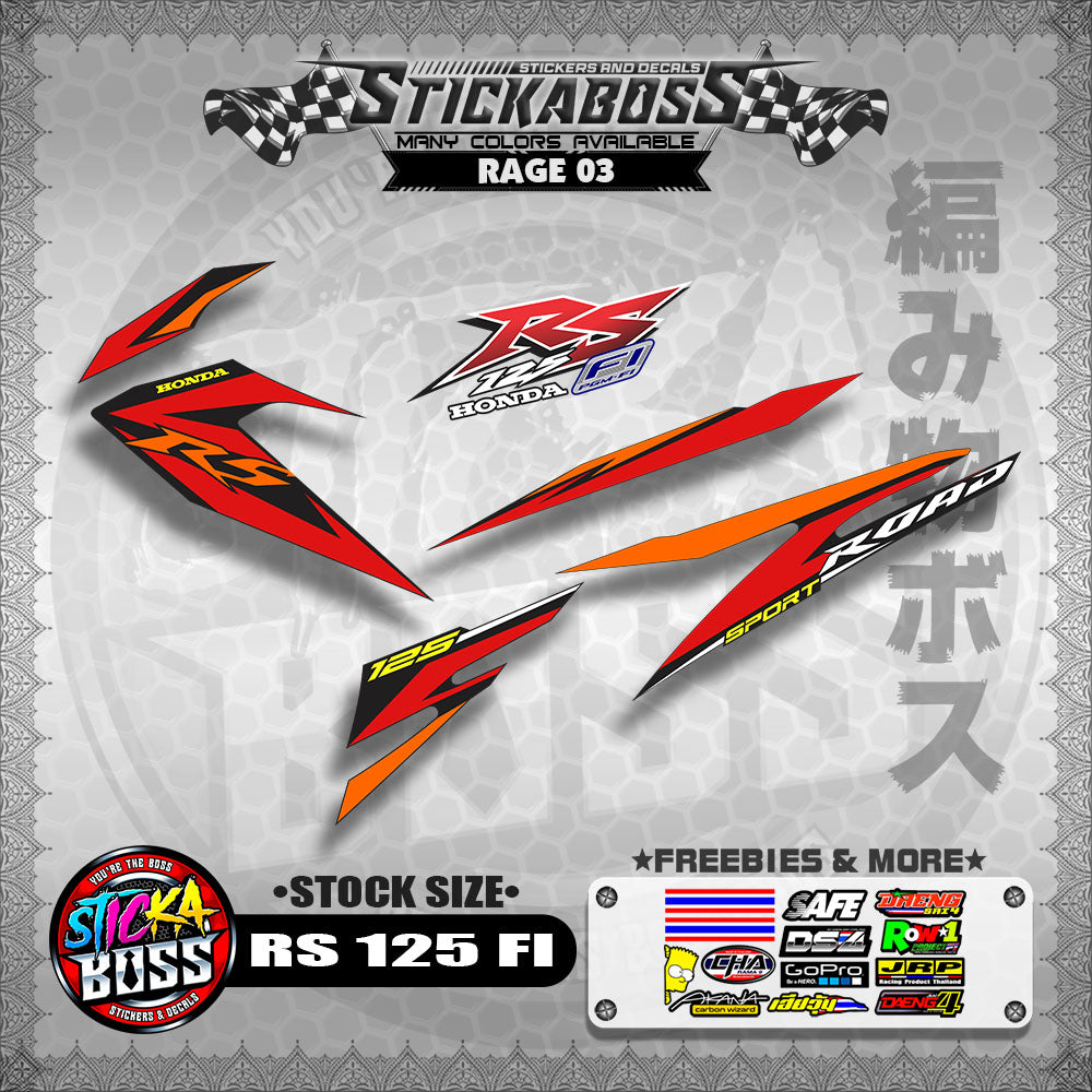 RS 125 FI Stock Decals (STOCK SIZE)【PREMIUM GLOSSY LAMINATED】