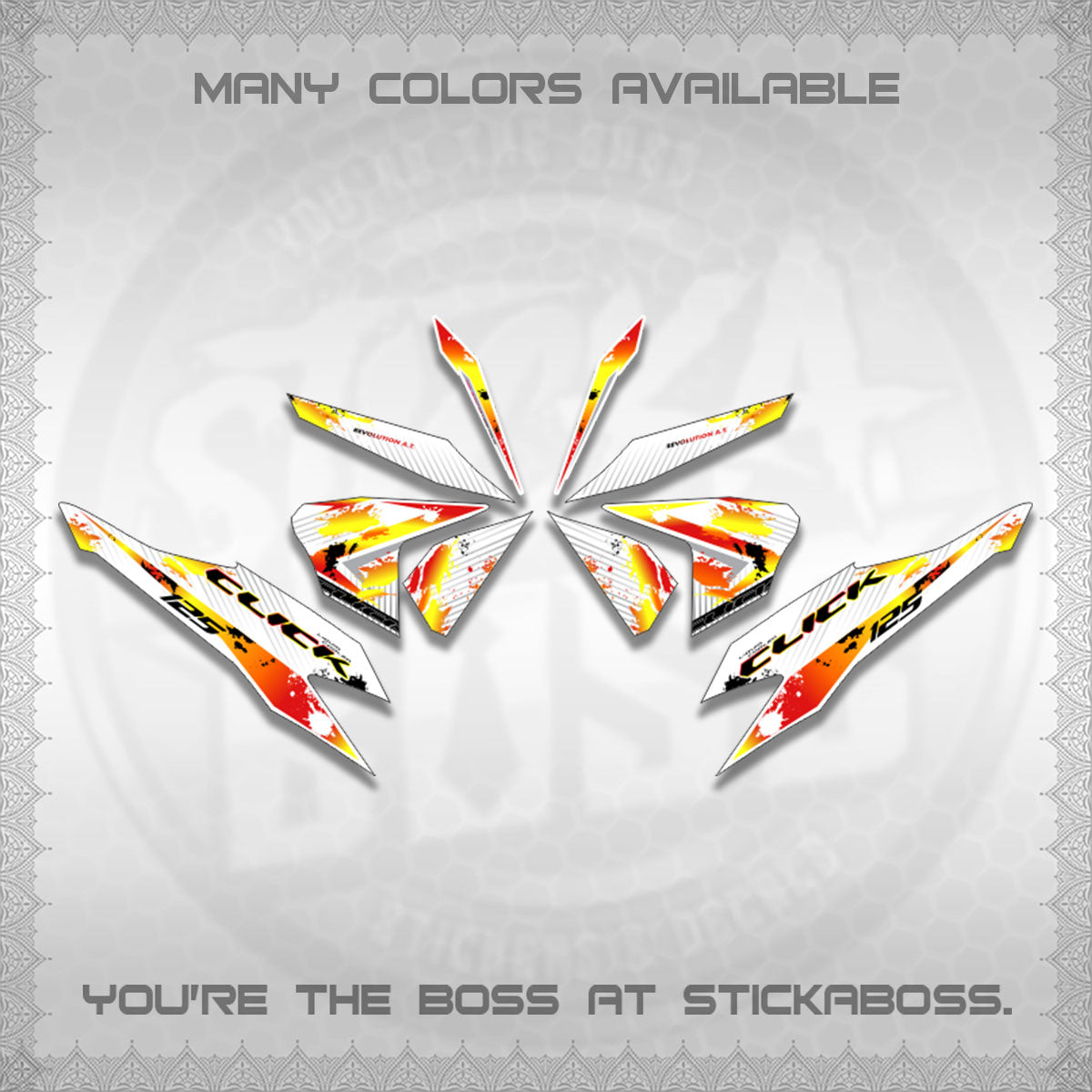 CLICK V2 MALAY FOR WHITE DECALS (HITAM STRIPING 03 MOTIF)STICKER DECALS By STICKABOSS