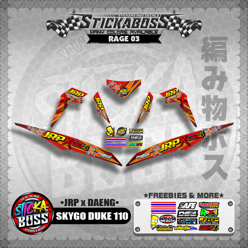 SKYGO DUKE 110 DECALS RAGE EDITION ( JRP x DAENG )【WITH FREEBIES】