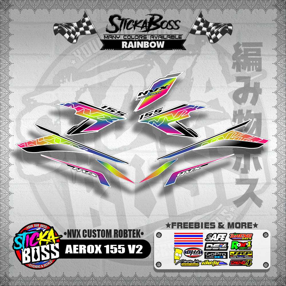 AEROX 155 V2 DECALS ( NVX CUSTOM ROBTEK )【WITH FREEBIES】